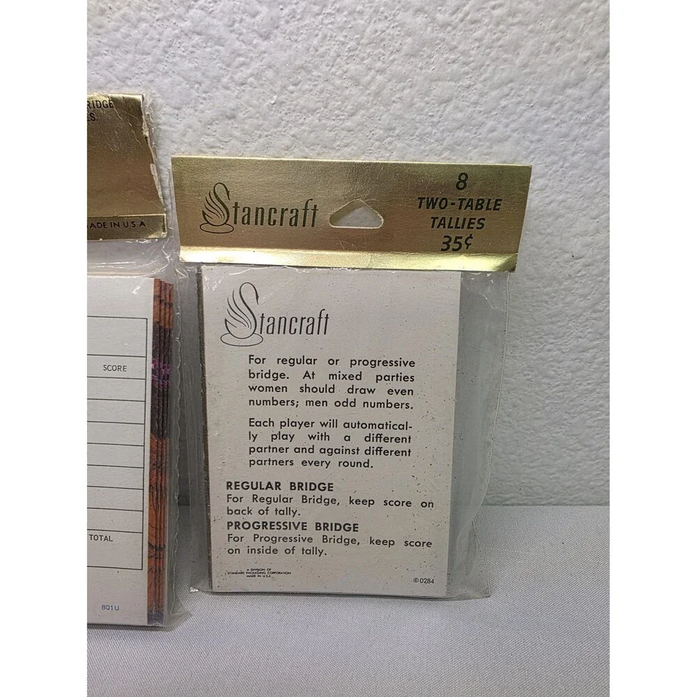 Retro Lot of 2 Bridge Tally Cards Set Vintage – Playing Card Score Cards